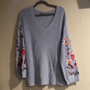 American Eagle Outfitters Light Blue V-Neck Sweater